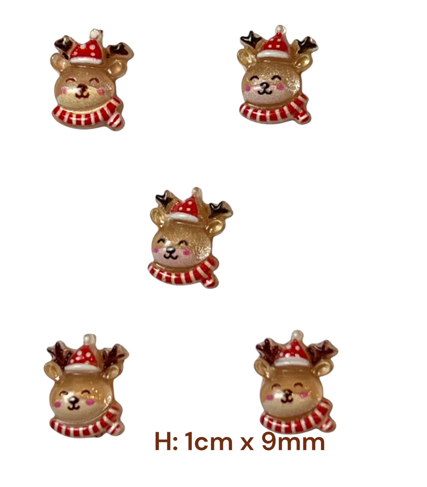 Charms - miniatyr - minifigur - Reinsdyr m /glitter