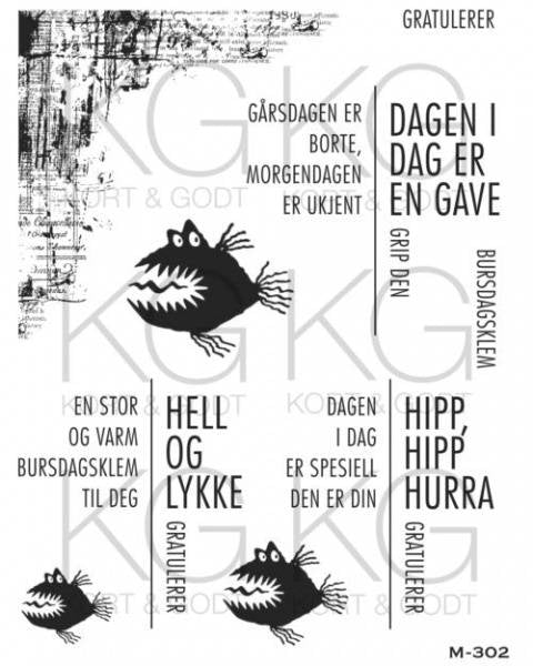 Kort & Godt stempelplate M-302 Dagen i dag er en gave, grip den