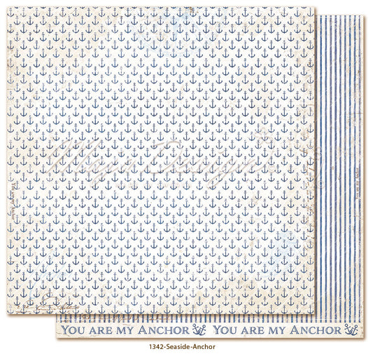 NYHET! Maja Design Seaside - Anchor 12x12 mønsterark