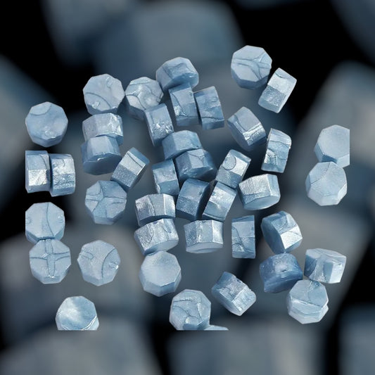 Wax octagon i metallic blå , voks til bruk med lakksegl/ lakkstempel