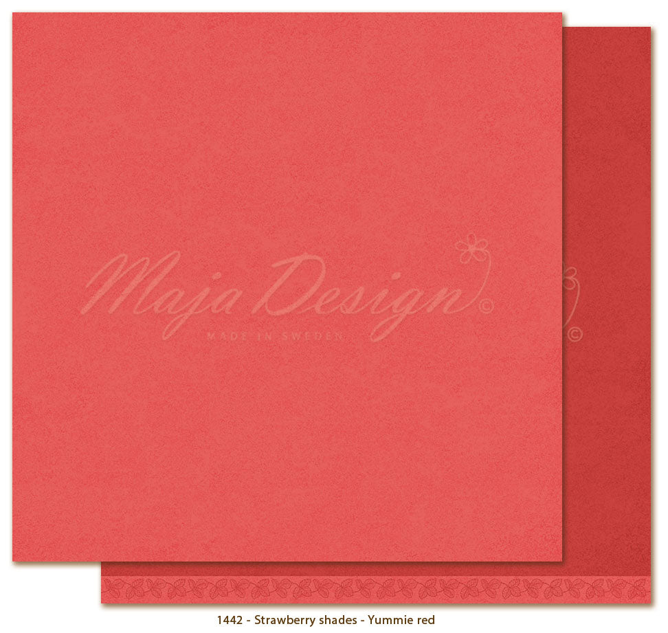NYHET! Maja Design Strawberry thief - Yummie red monocromes 12x12'