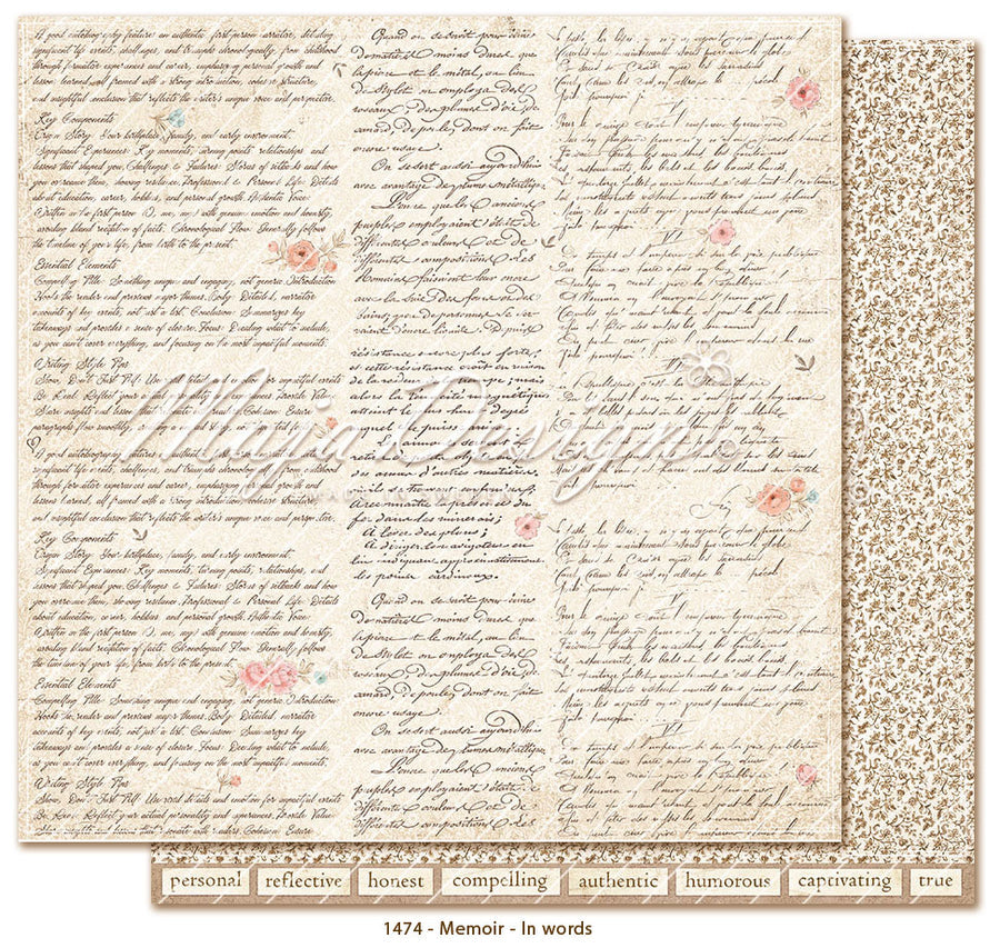 Forhåndsbestill ! Kommer snart!
NYHET! Maja Design - Memoir - In words 12 x 12"