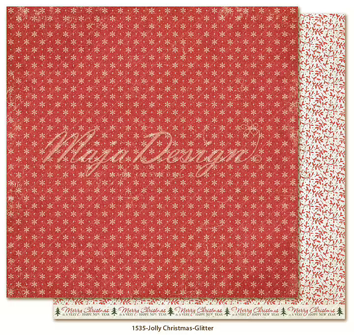 FORHÅNDSBESTILL NÅ! NYHET! Maja Design - Jolly Christmas - Glitter - 12x12'