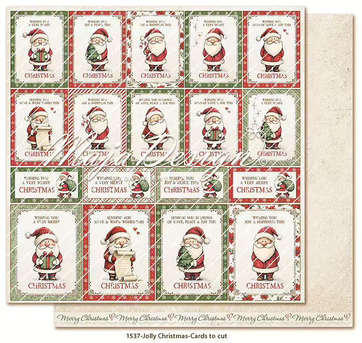 FORHÅNDSBESTILL NÅ! NYHET! Maja Design - Jolly Christmas - Cards to cut - 12x12'