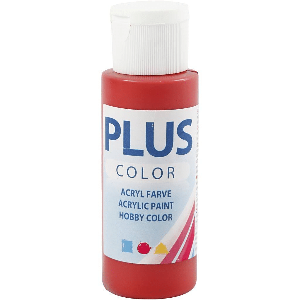 Plus Color hobbymaling - julerød rød / Christmas red , 60ml 39673