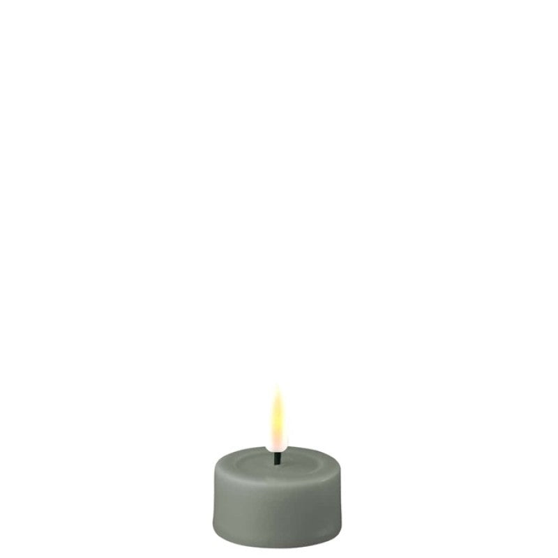 LED Tealight Candle / Te-led lys - Salvie green / lys grå/grønn