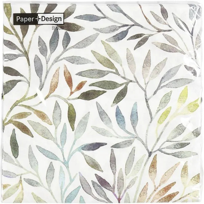 Servietter - lunsj - Willow Leaves - Lunsjserviett 20 stk 3-lags 33x33cm