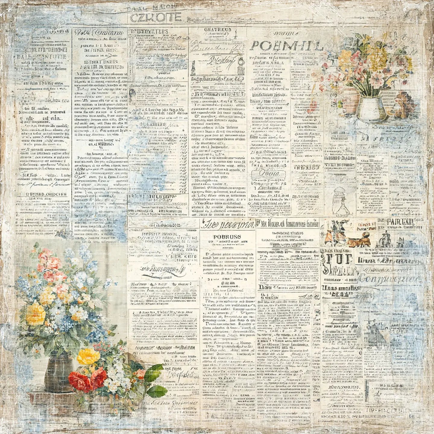 NYHET! Reprint - Hello Spring- Butterflies and flowers- 12x12- RP0735