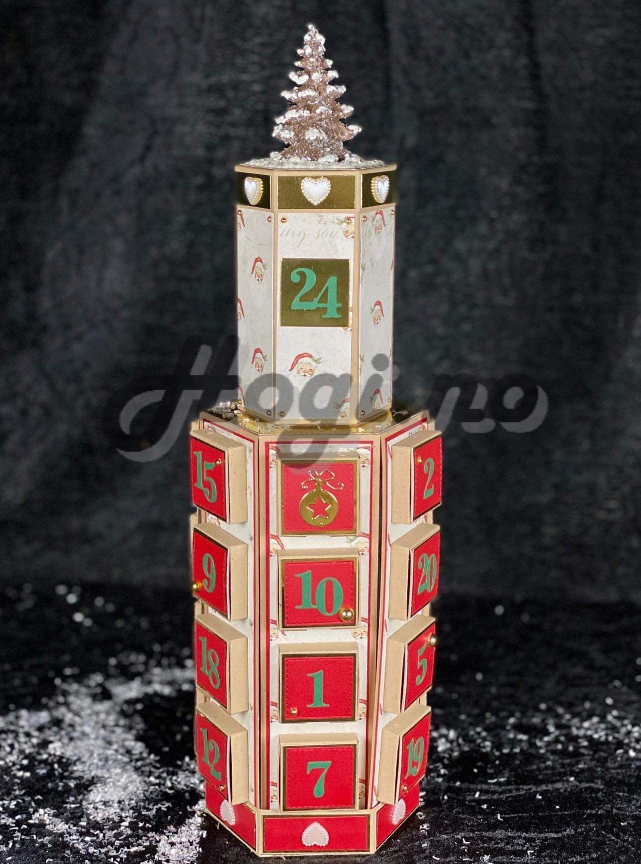 Crealies kalender / advent eske dies med tall dies. 7 stk dies i settet. CCABM18