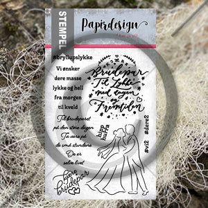 Papirdesign stempelplate - Bryllupslykke