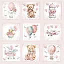 Reprint - Mønsterark / arkpakke - Teddy Baby 12'x12' - CRP068