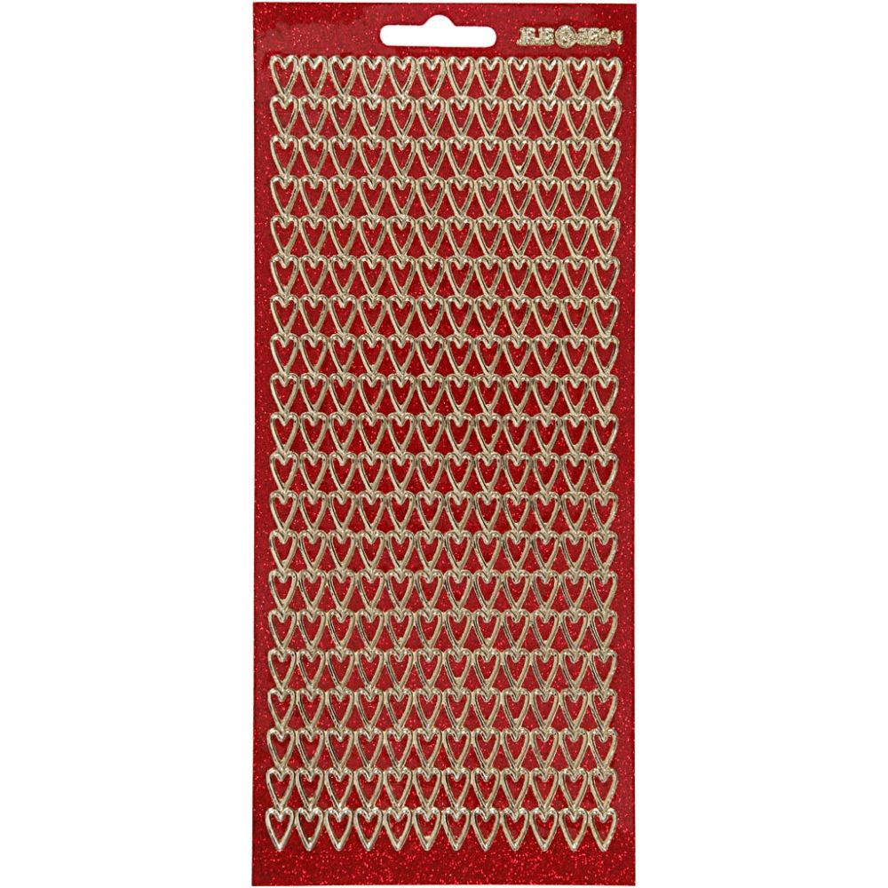 Hjerter røde skinnende/ glitrende små -klistremerker/ stickers