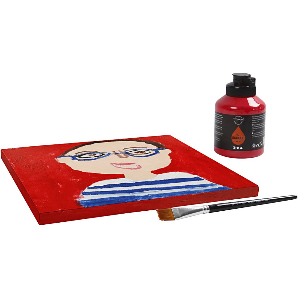 Hvit lerret / canvas 30x30cm, d:1,6cm