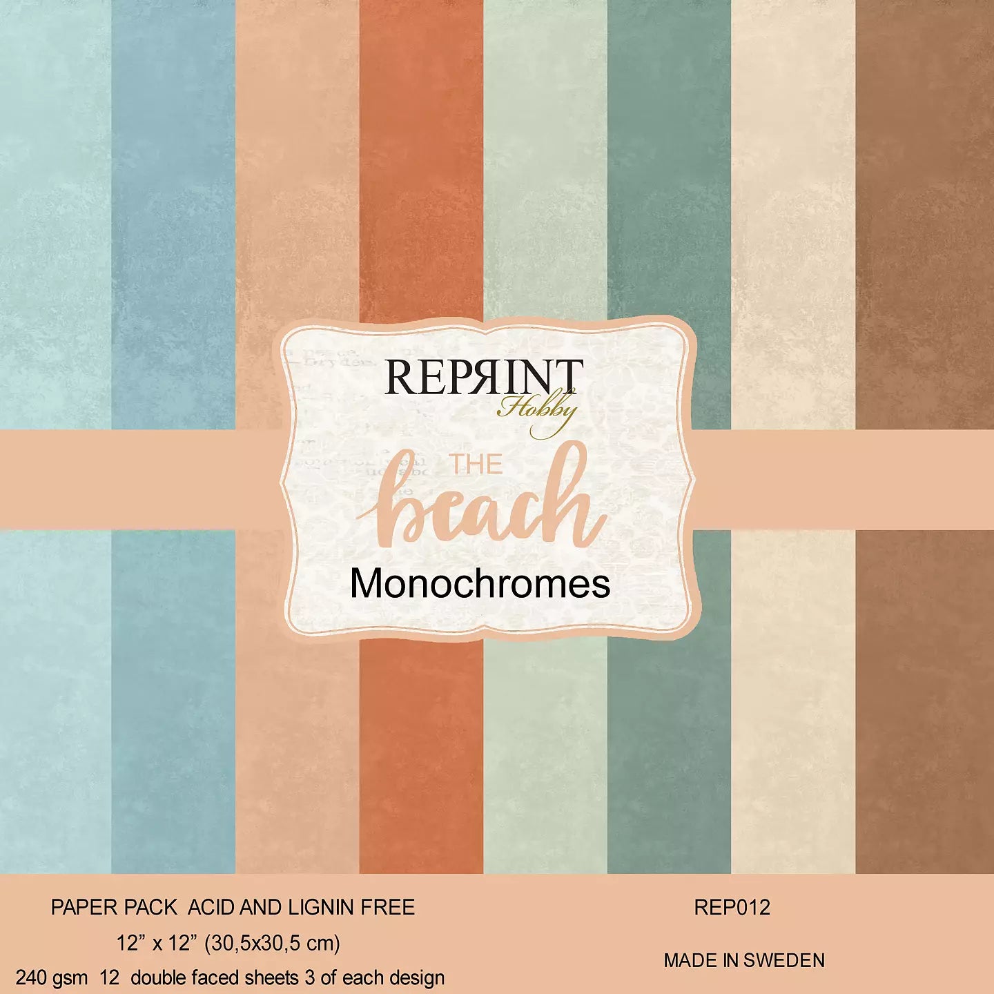 NYHET! Reprint - the beach - Monochromes Collection Paperpack 12x12'