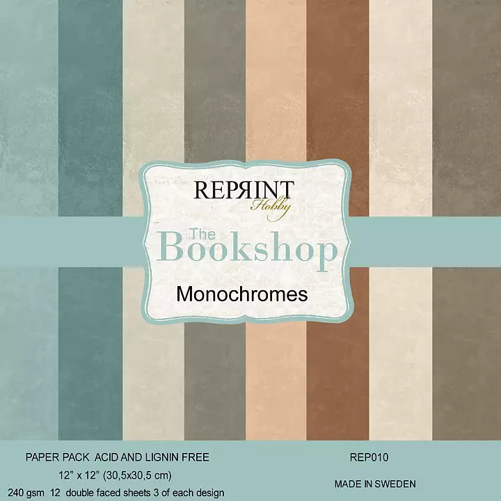 NYHET! Reprint - The Bookshop - Monochromes Collection Paperpack 12x12'