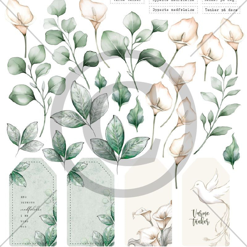 Papirdesign Vintertid -Dypeste medfølelse - 12x12 mønsterark- Tanker til deg