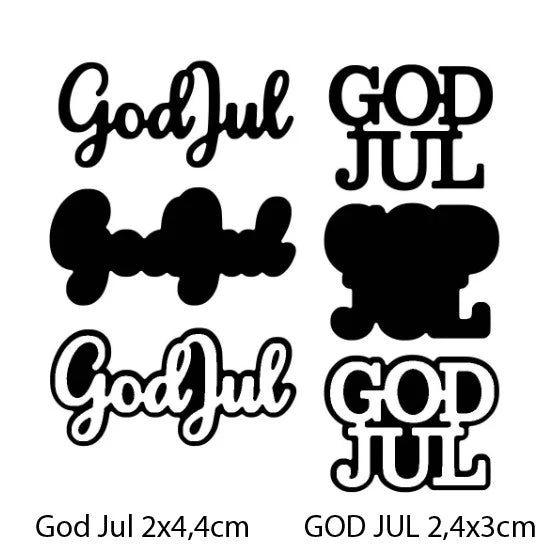 TILBUD! NYHET! «God Jul» 2 små dies+ skyggedies