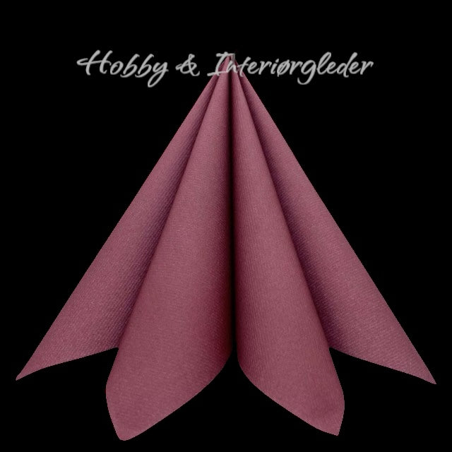 Servietter - middag - Bordaux - 12 stk 40 x 40cm