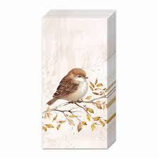 Lommetørkler - Autumn Melody cream - Pocket Tissues 10 stk I pk 21x21cm