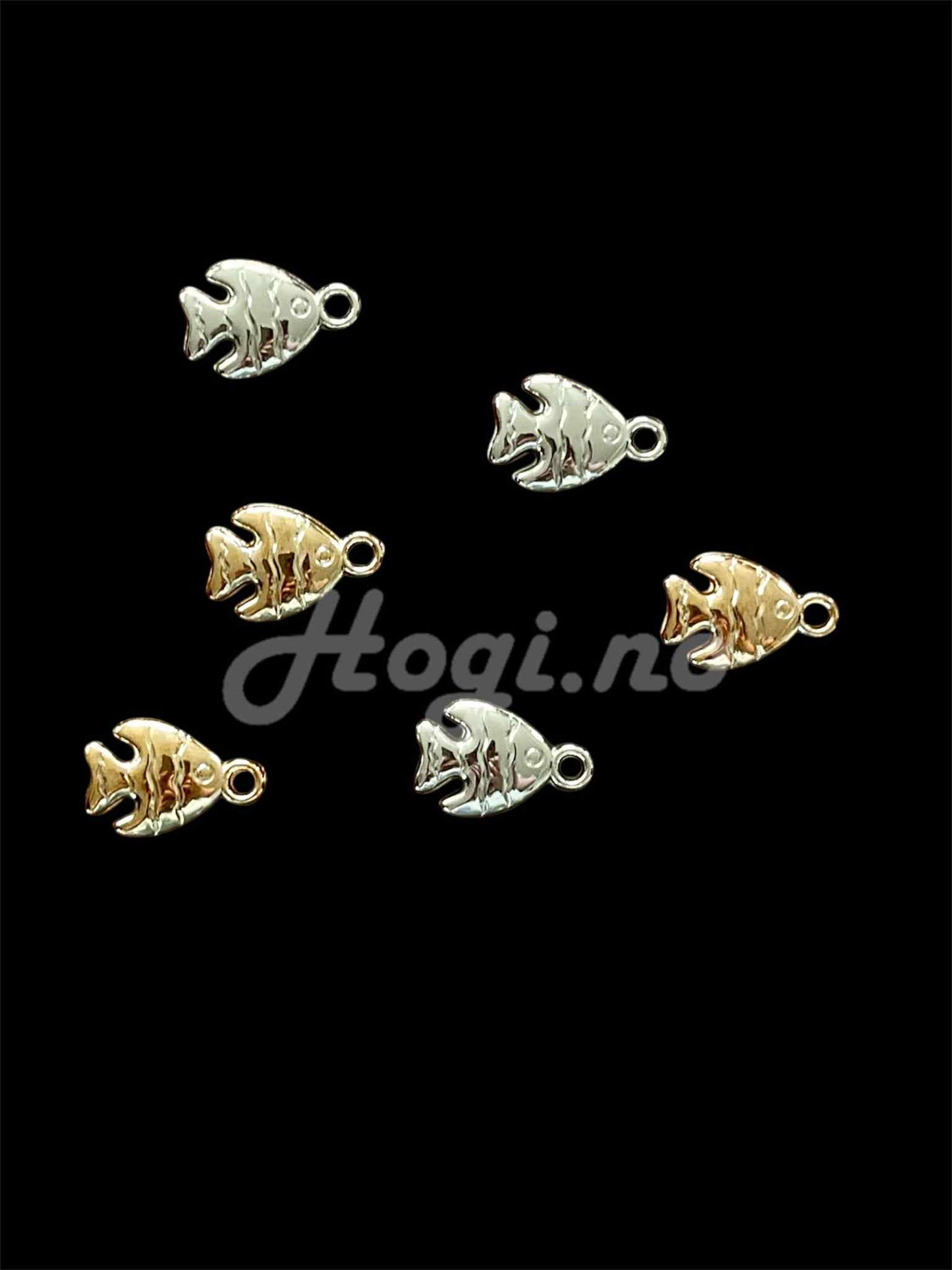 Charms - fisker sølv og gull