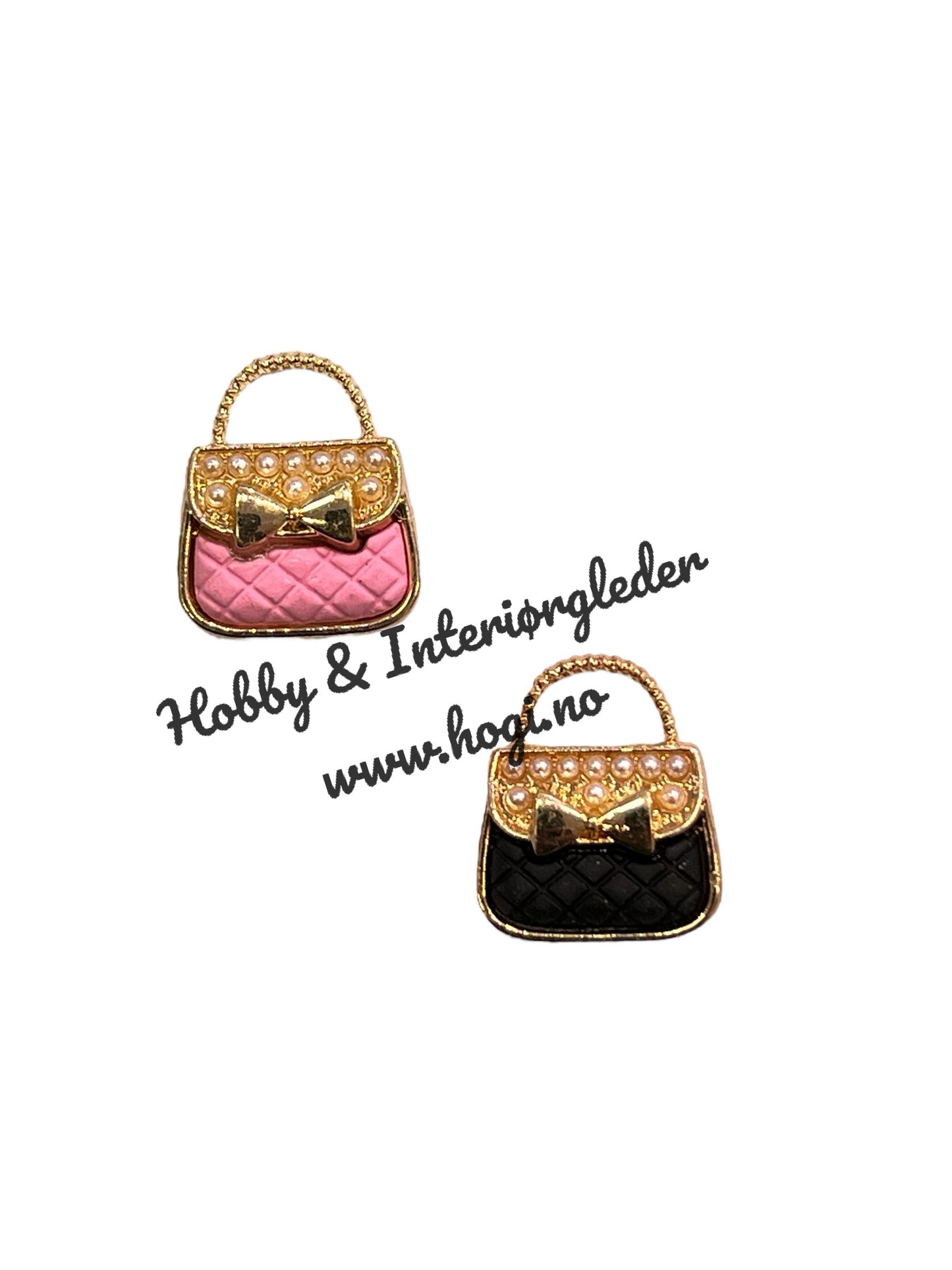 Charms - metallcharms - miniatyr : mini veske - flere farer å velge mellom 2 stk pr pk