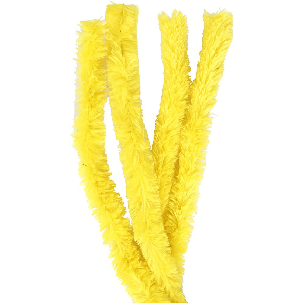 Piperenser fluffy gul L: 40 cm, tykkelse 30 mm,4stk