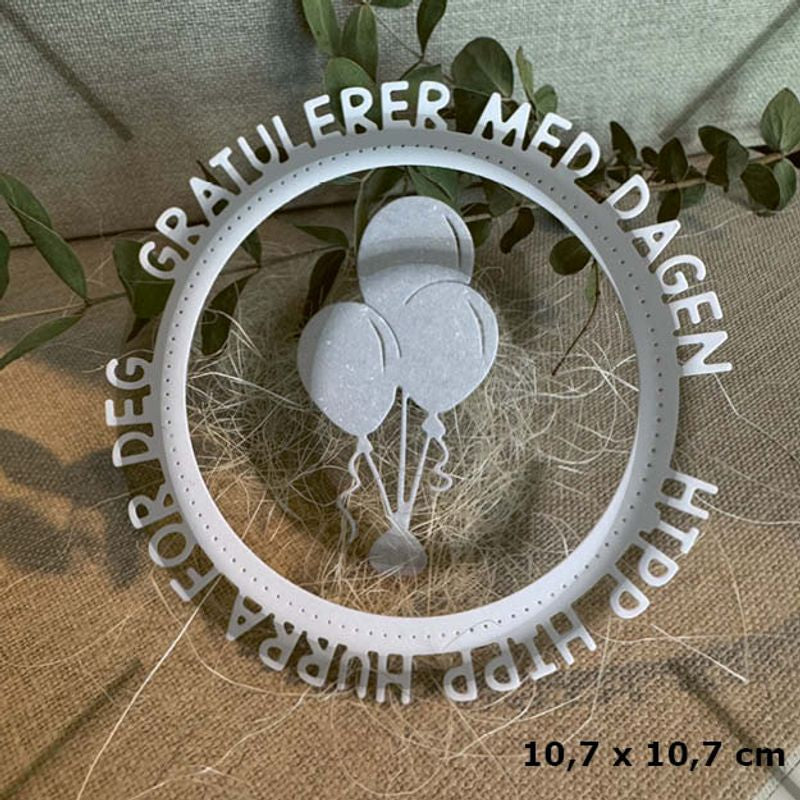 Papirdesign Dies - Hurra og gratulerer - pd1438