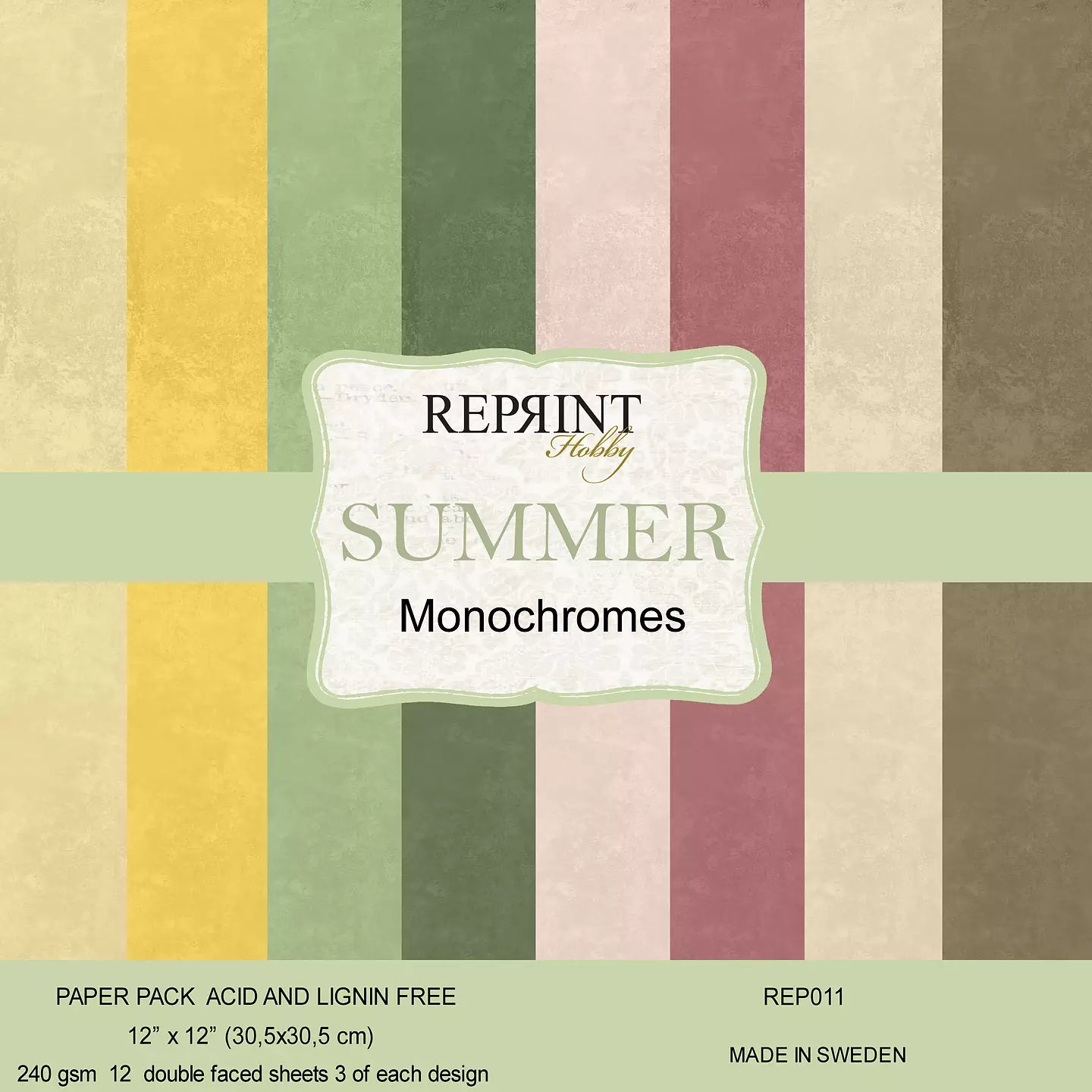 NYHET! Reprint - Summer - Monochromes Collection Paperpack 12x12'