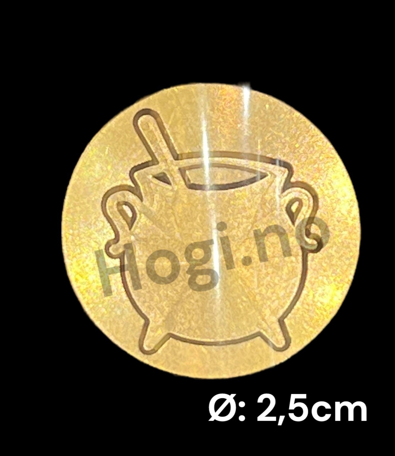 Lakkstempel - wax sealing coin - Heksegryte / trolldom - til lakkstempel segl