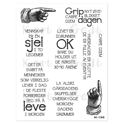 Kort & Godt stempelplate M-196 Grip dagen, nyt øyeblikket, carpe diem