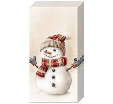 Lommetørkler - Oscar the snowman - Pocket Tissues 10 stk I pk 21x21cm