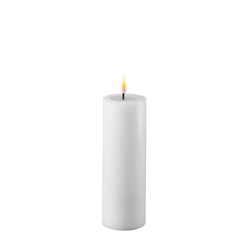LED Candle - 1 stk kubbelys SLIM - hvit D: 5 cm x H: 15cm