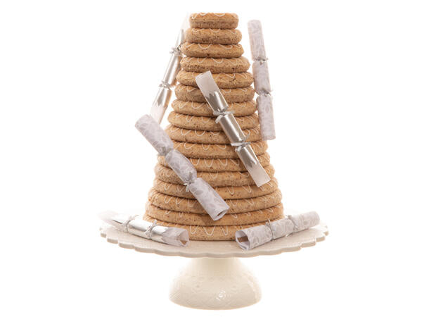 KNALLBON-BON - hvit/sølv med sløyfe 2ass 15cm 6 stk