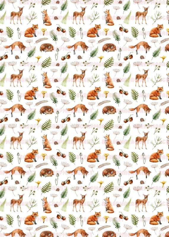 Mønsterark 2 Woodland a4 - papirklipp - motivark