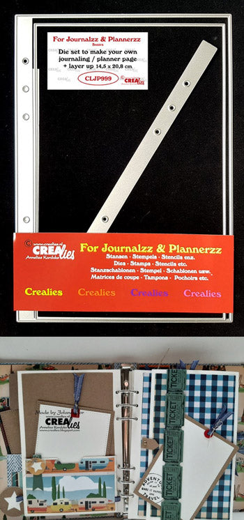 Crealies Albumside-dies som passer feks til Crealies A5 planner package kit
