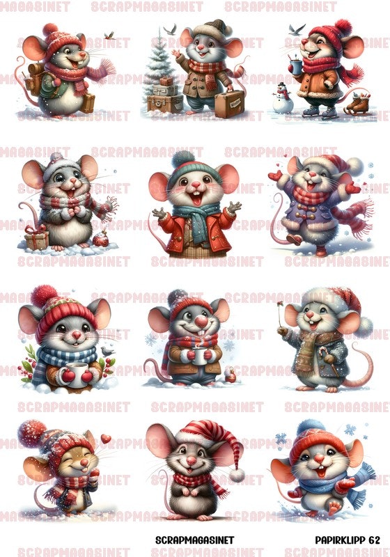 SALG!! Motivark/ klippark / papirklipp 62 -Mus