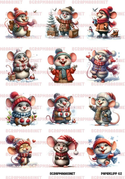 SALG!! Motivark/ klippark / papirklipp 62 -Mus