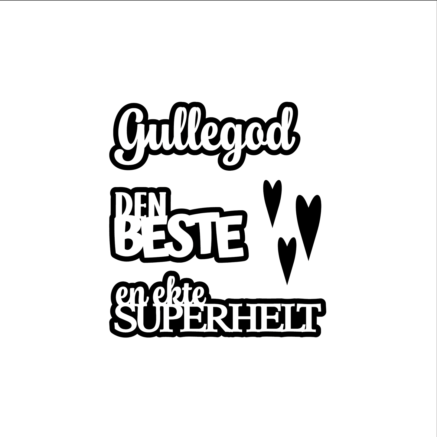 NYHET! Gullegod , selvklebende laserkutt på plate 9x14cm