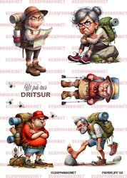 NYHET! Motivark/ klippark / papirklipp 68 - Ut på tur DRITSUR - A4