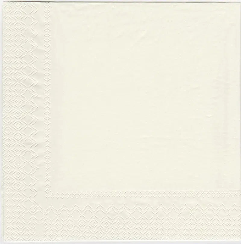 Servietter - middag - cream / kremfarget - 12 stk 40 x 40cm