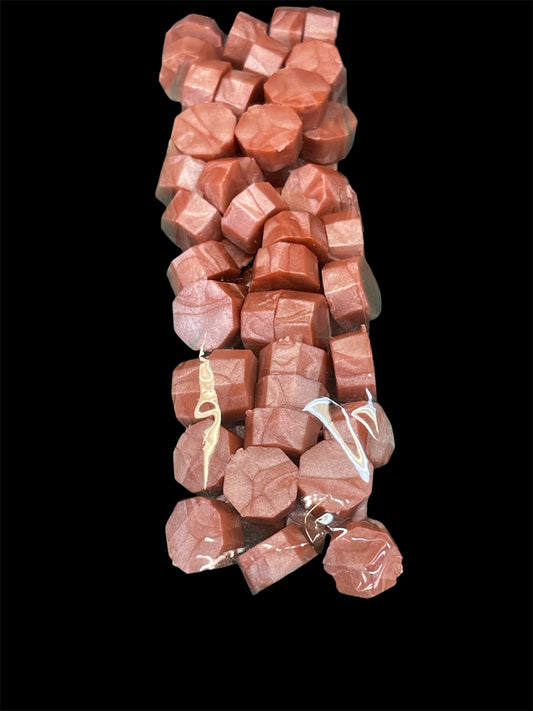 Wax octagon i rosègull , voks til bruk med lakksegl/ lakkstempel 17g