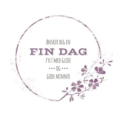 TILBUD kort bursdag - lilla- inkl hvit konvolutt ca348