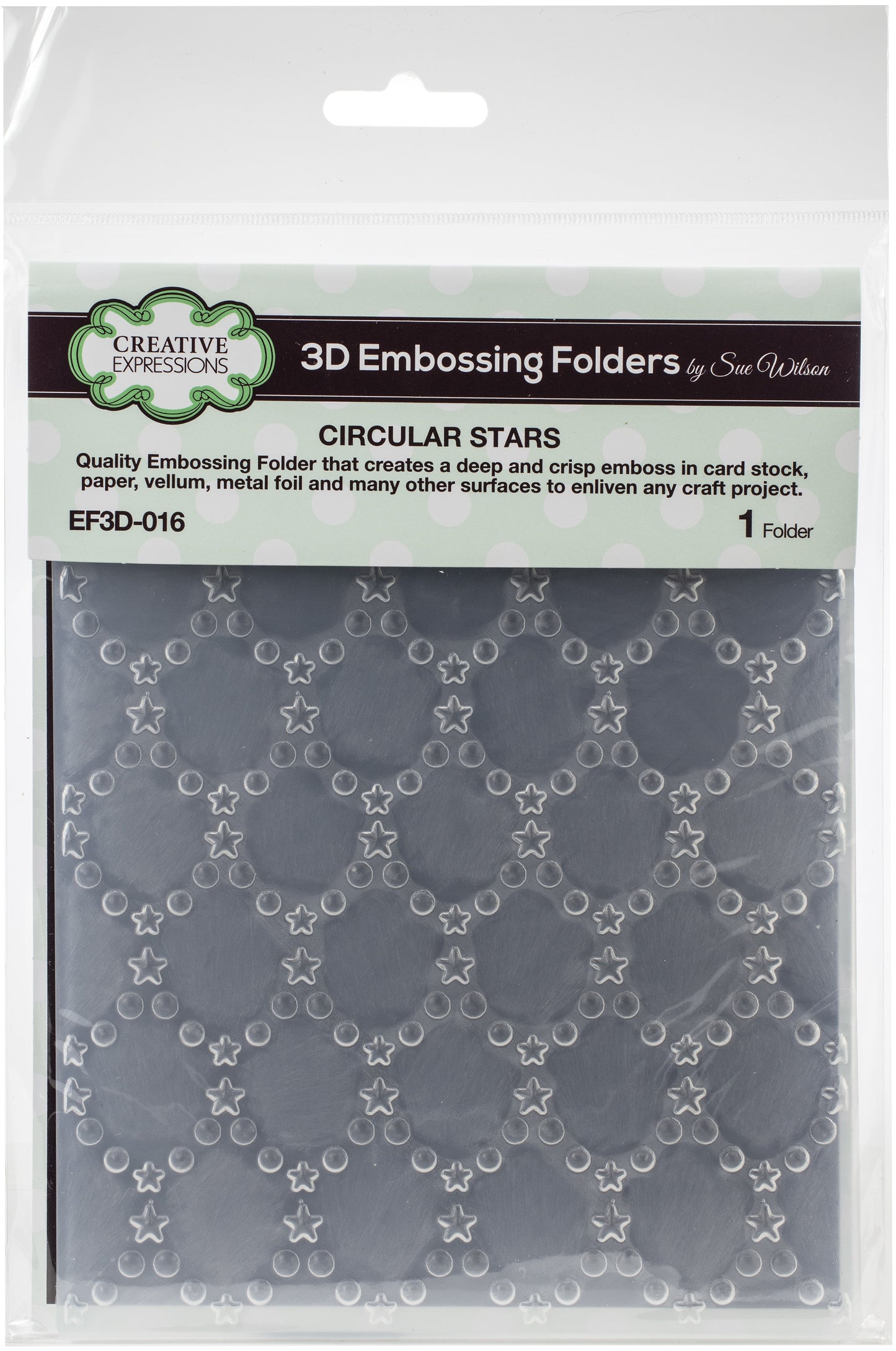 Creative expression Sue Wilson 3D Embossing folder circular stars