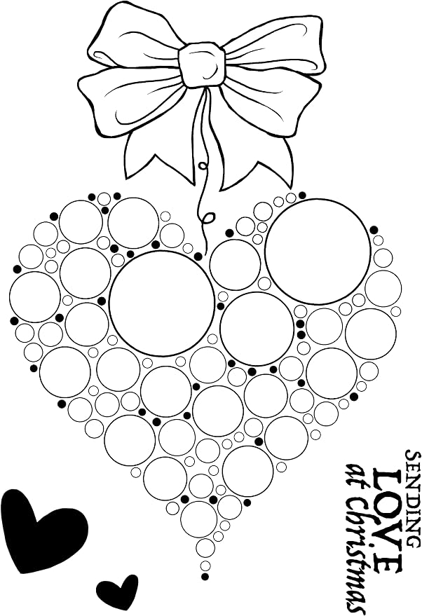 Woodware - julekule- stempelplate - Big bubble bauble - Heart clear stamps ( jgs812)