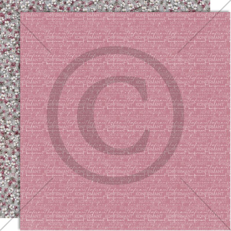 NYHET! Papirdesign mønsterark 12x12- Ungdomstid- KONFIRMANT, ROSA