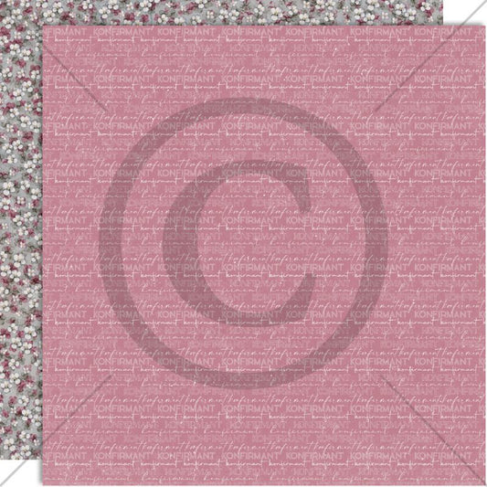 NYHET! Papirdesign mønsterark 12x12- Ungdomstid- KONFIRMANT, ROSA