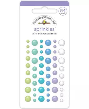 Halvperler m/lim - Dotter- Doodlebug Design – Snow Much Fun Assortment Sprinkles Assortment (54 stk) ✨