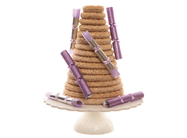 KNALLBON-BON - lys lilla/sølv med sløyfe 15cm 6 stk