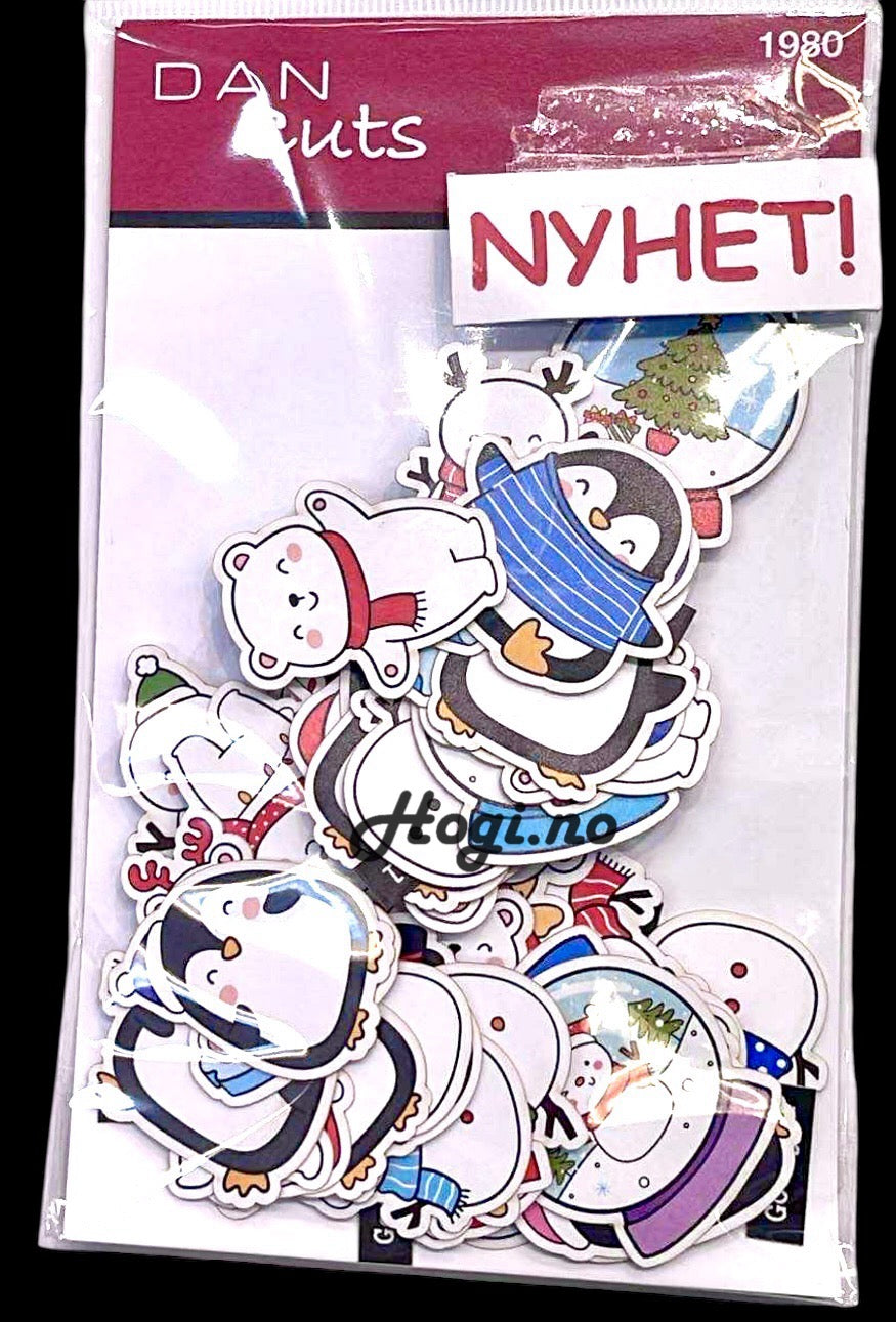 Dan cuts / die cuts - snømenn, pingviner, isbjørner og snøkuler