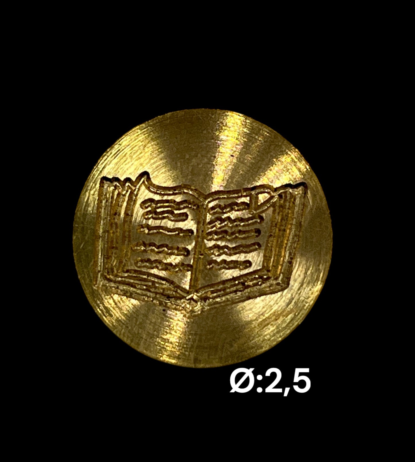 lakkstempel- wax sealing coin - åpen bok - lakkstempel segl